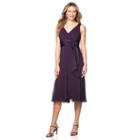 Women's Chaps Surplice Empire Evening Dress, Size: 12, Purple