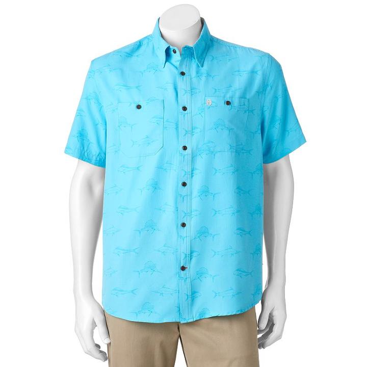 Men's Coleman Classic-fit Textured Performance Button-down Guide Shirt, Size: Xl, Light Blue