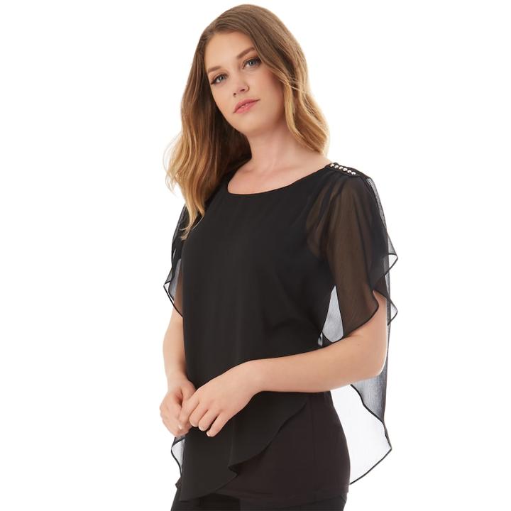 Women's Apt. 9&reg; Asymmetrical Popover Top, Size: Xxl, Black