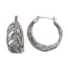 Simply Vera Vera Wang Openwork Feather Nickel Free Hoop Earrings, Women's, Oxford