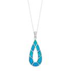 Sterling Silver Lab-created Blue Opal Teardrop Pendant Necklace, Women's, Size: 18