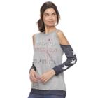 Juniors' Marvel Hero Elite Captain America Cold-shoulder Top By Her Universe, Teens, Size: Medium, Med Grey