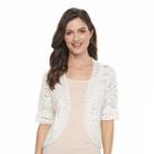 Women's World Unity Crochet Bolero Cardigan, Size: Xxl, White