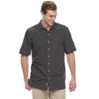 Men's Batik Bay Classic-fit Dobby Tonal Button-down Shirt, Size: 3xb, Black