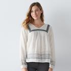 Women's Sonoma Goods For Life&trade; Embroidered Peasant Top, Size: Small, White