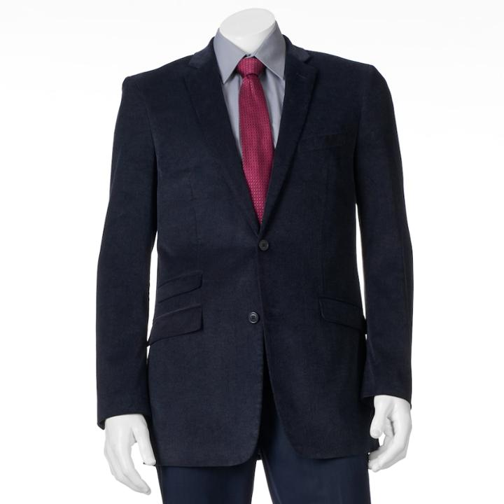 Men's Adolfo Slim-fit Frosted Corduroy Sport Coat, Size: 48 - Regular, Blue