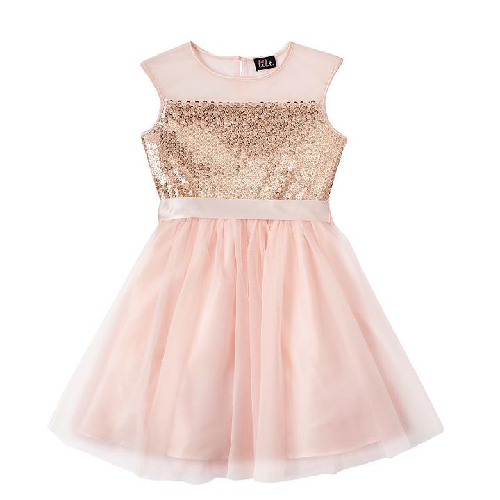 Girls 7-16 Lilt Blush Sequin Illusion Dress, Girl's, Size: 16, Light Pink