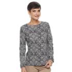 Women's Croft & Barrow&reg; Crewneck Tee, Size: Xl, Oxford