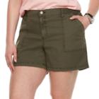 Plus Size Sonoma Goods For Life&trade; Utility Shorts, Women's, Size: 18 W, Green