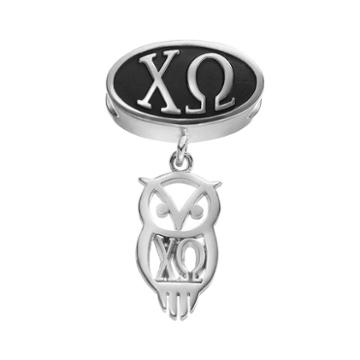 Logoart Chi Omega Sterling Silver Sorority Symbol Charm, Women's, Grey