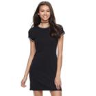 Juniors' So&reg; Contrast Trim T-shirt Dress, Teens, Size: Medium, Black