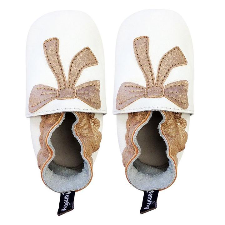 Baby Girl Tommy Tickle Bow Slip-on Crib Shoes, Size: 6-12months, White