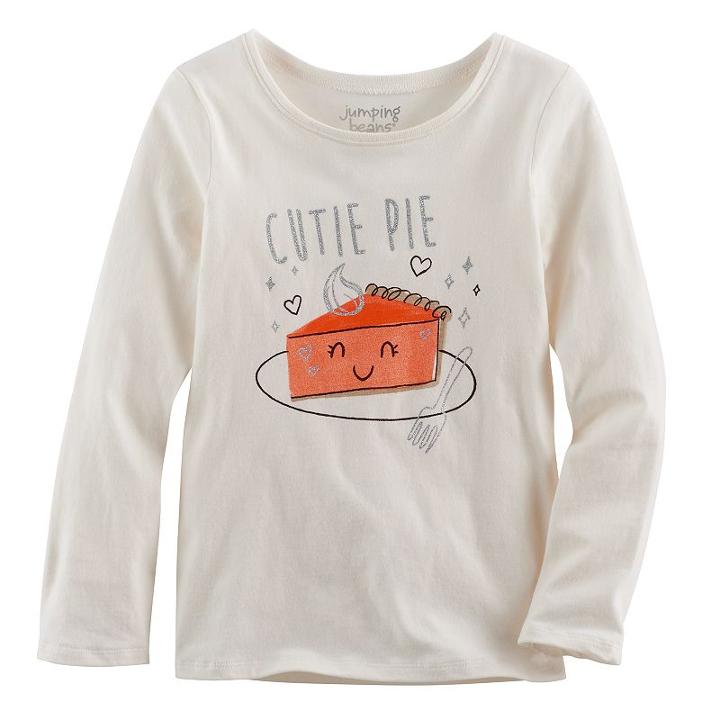Girls 4-10 Jumping Beans&reg; Long-sleeved Thanksgiving Tee, Size: 7, White Oth