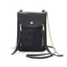 Juicy Couture Double Zipper Lace Phone Crossbody Bag, Women's, Black