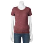 Juniors' Mudd&reg; Solid Short Sleeve Tee, Girl's, Size: Medium, Dark Red