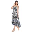 Women's Jennifer Lopez Print Cami Maxi Dress, Size: Large, Blue