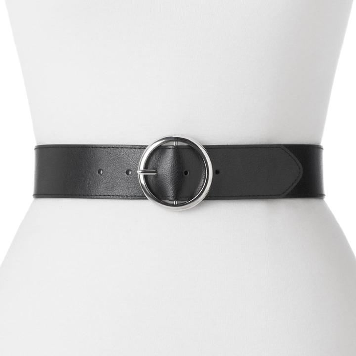 Women's Apt. 9&reg; Round Buckle Belt, Size: 1xl, Black
