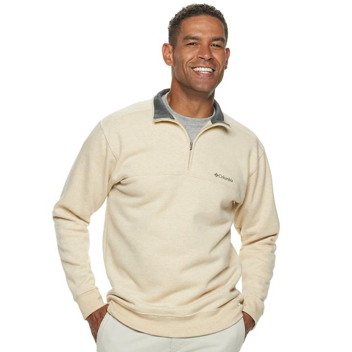 Men's Columbia Deschutes Rapids Fleece Quarter-zip Pullover, Size: Large, Brown