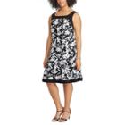 Plus Size Chaps A-line Floral Dress, Women's, Size: 22 W, Black