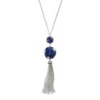 Simply Vera Vera Wang Silver Tone Simulated Crystal Tassel Pendant, Adult Unisex, Blue