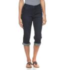 Petite Croft & Barrow&reg; Cuffed Capri Jeans, Women's, Size: 14 Petite, Med Blue