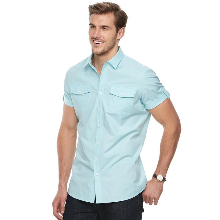 Big & Tall Apt. 9&reg; Premier Flex Plaid Modern-fit Stretch Woven Button-down Shirt, Men's, Size: 3xb, Med Blue
