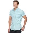 Big & Tall Apt. 9&reg; Premier Flex Plaid Modern-fit Stretch Woven Button-down Shirt, Men's, Size: 3xb, Med Blue