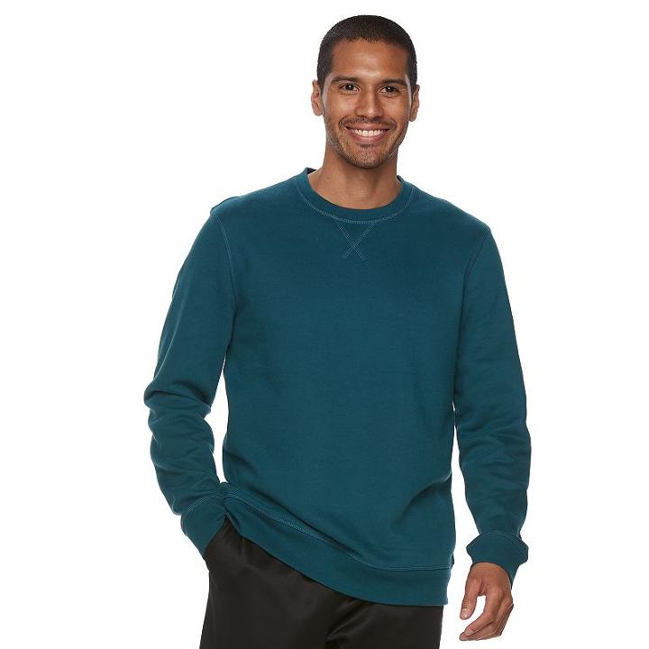 Men's Tek Gear&reg; Crew Fleece, Size: Medium, Blue