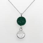 Boston Celtics Sterling Silver Crystal Ball Pendant, Women's, Size: 18, Green