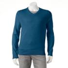 Men's Apt. 9&reg; Modern-fit Merino V-neck Sweater, Size: Small, Med Blue