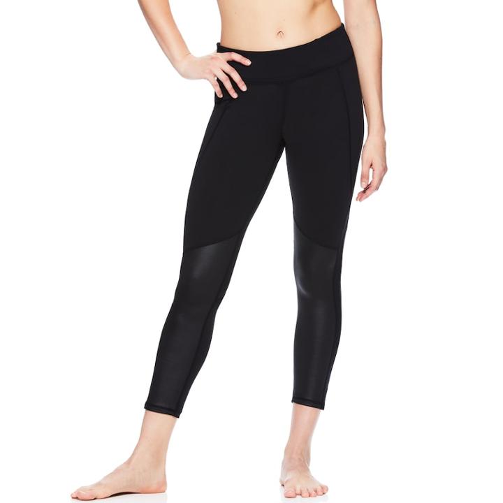 Women's Gaiam Shiva Mesh Yoga Mid-rise Ankle Leggings, Size: Large, Oxford