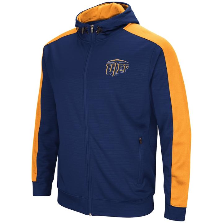 Men's Utep Miners Setter Full-zip Hoodie, Size: Small, Blue (navy)