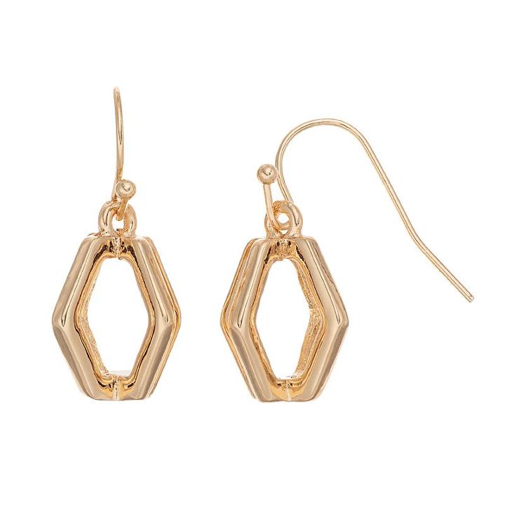 Coco Lane Geometric Drop Earrings, Women's, Yellow