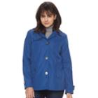 Women's Weathercast Hooded A-line Topper Jacket, Size: Medium, Light Blue
