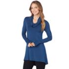 Plus Size Cuddl Duds Softwear Cowlneck Tunic Top, Women's, Size: 2xl, Turquoise/blue (turq/aqua)