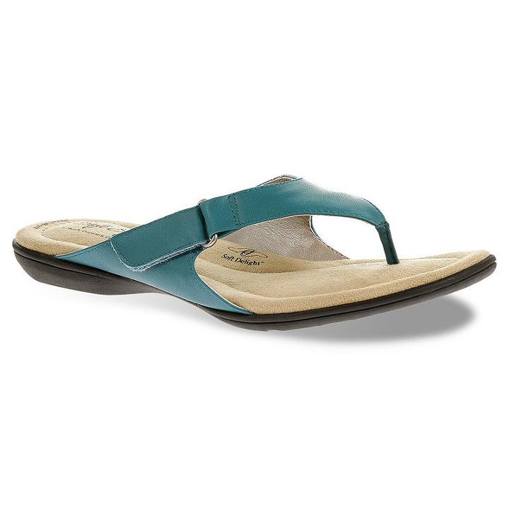 Soft Style By Hush Puppies Ezzo Women's Thong Sandals, Size: Medium (12), Turquoise/blue (turq/aqua)
