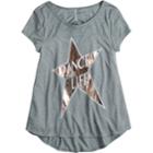 Girls 7-16 & Plus Size So&reg; Ruched Back Graphic Tee, Size: 18 1/2, Grey