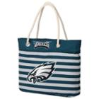 Forever Collectibles Philadelphia Eagles Striped Tote Bag, Adult Unisex, Multicolor