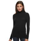 Women's Apt. 9&reg; Ribbed Turtleneck Sweater, Size: Xxl, Black