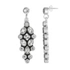 Sterling Silver Crystal Quartz Drop Earrings, Women's, White
