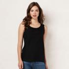 Women's Lc Lauren Conrad Lace Collar Tank, Size: Xl, Black
