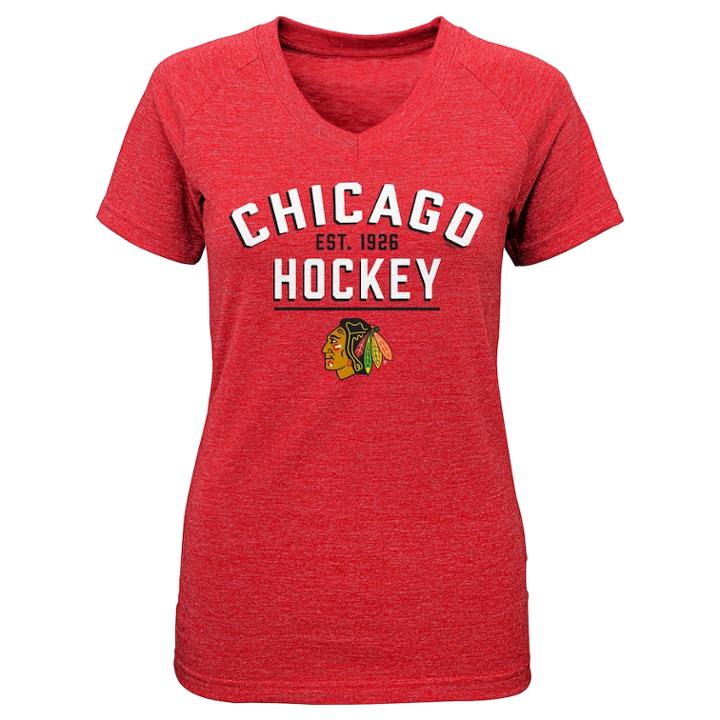 Girls 7-16 Chicago Blackhawks Flawless Tee, Size: M 10-12, Red
