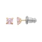 Kids' 14k Gold Cubic Zirconia Stud Earrings, Women's, Pink