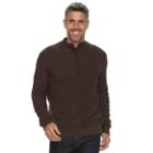 Men's Croft & Barrow&reg; Classic-fit Outdoor Waffle-weave Sweater, Size: Medium, Dark Brown