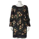 Plus Size Lc Lauren Conrad Floral Dot Shift Dress, Women's, Size: 1xl, Black