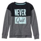 Girls 7-16 So&reg; Crewneck Graphic Pullover Top, Girl's, Size: 10, Black