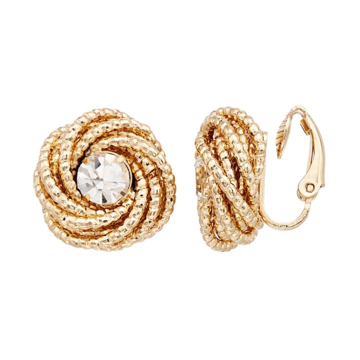 Dana Buchman Textured Knot Clip On Earrings, Women's, Gold