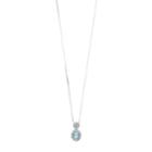 10k White Gold 1/6 Carat T.w. Diamond & Aquamarine Oval Pendant Necklace, Women's, Size: 18, Blue