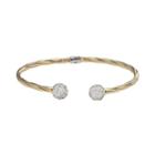 10k Gold Over Silver Crystal Twist Bangle Bracelet, Women's, Yellow
