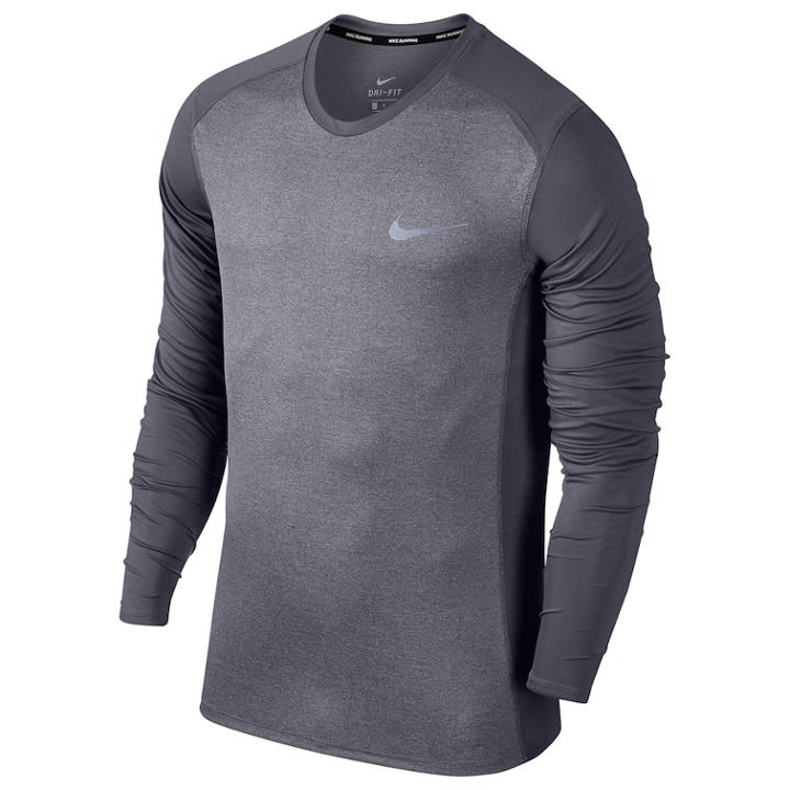 Men's Nike Miler Running Top, Size: Large, Grey
